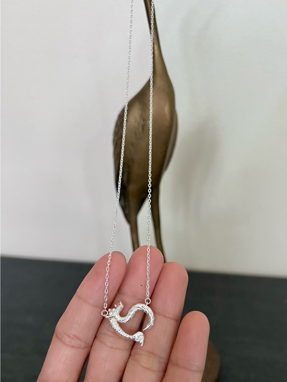 Silver Plated Mermaid Pendant Necklace